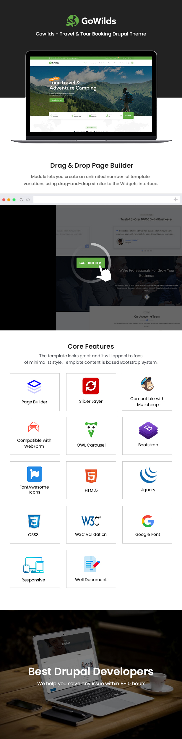 Gowilds - Travel & Tour Booking Drupal 11.3 Theme
